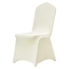Stretch Spandex Folding Chair Covers, Universal Fitted Chair Cover, Removable Washable Protective Slipcovers, for Wedding, Holiday, Banquet, Party, Celebration, Dining (50PCS Ivory White)