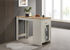 Alfonso 47" Light Gray Small Space Counter Height Dining Table with Cabinet and Drawer Storage