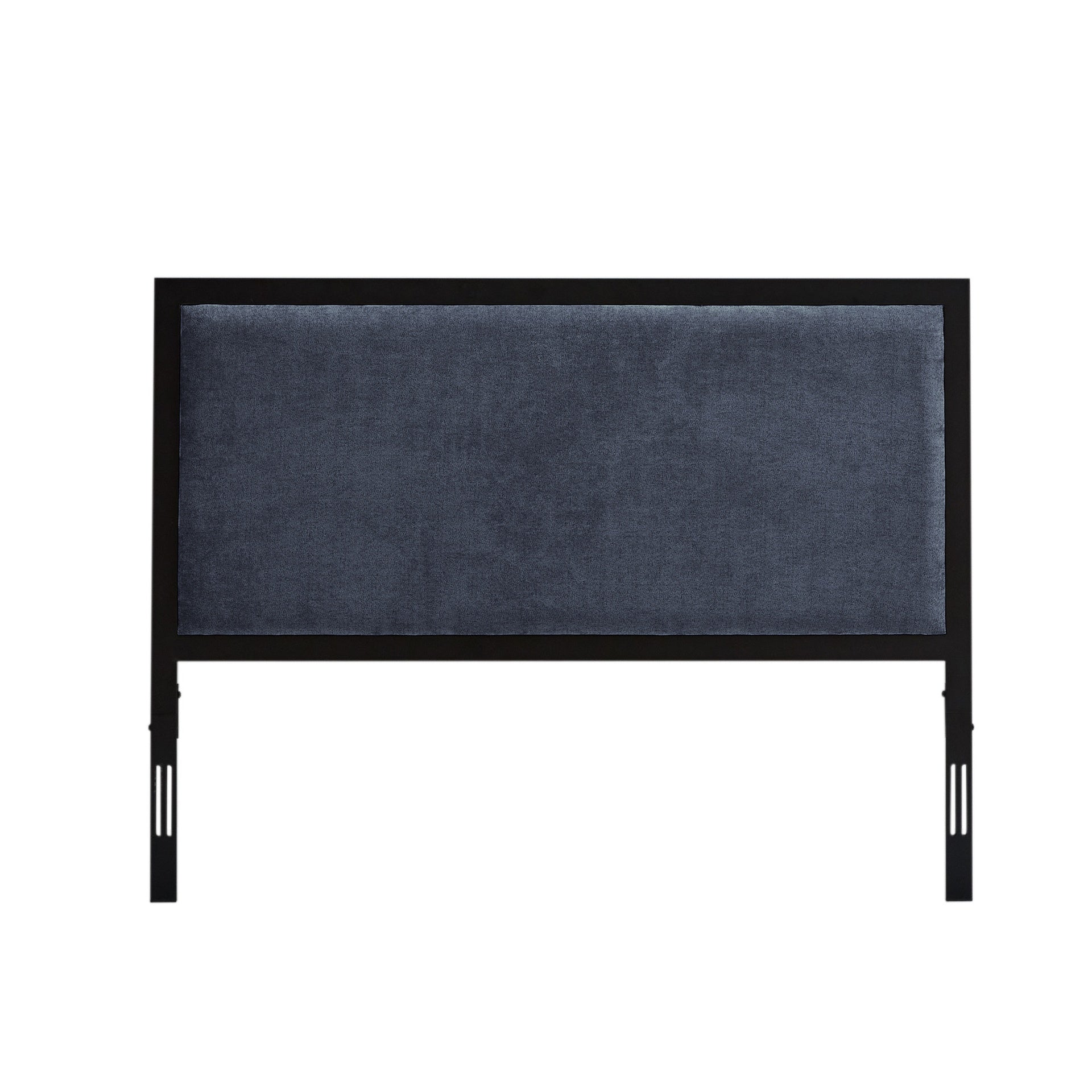 Metal Trim Upholstered Headboard, Queen, Navy