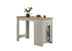 Alonzo 47" Light Gray Small Space Counter Height Dining Table with Cabinet and Drawer Storage