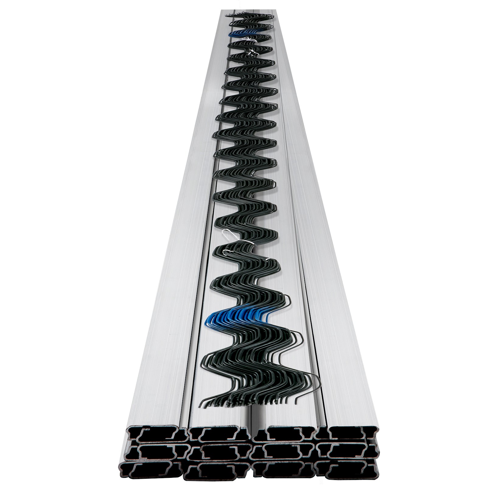 Spring Wire and Lock Channel,6.56ft Spring Lock & U-Channel Bundle for Greenhouse, 20 Packs PE Coated Spring Wire & Aluminum Alloy Channel, Plastic Poly Film or Shade Cloth Attachment w/Screws