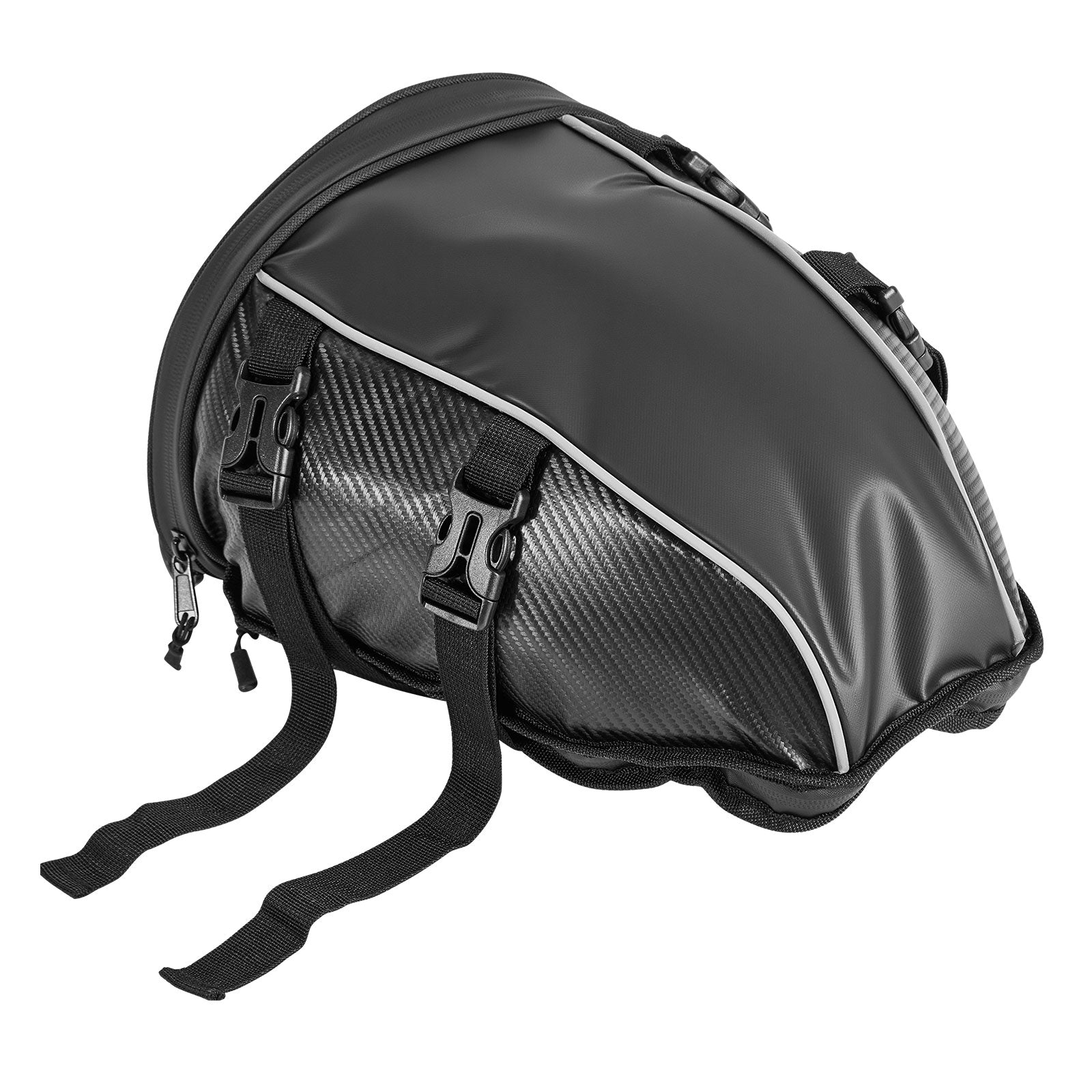 Motorcycle Tail Bag, 10 L Motorcycle Rear Seat Bag with Waterproof Rain Cover, Outdoor Sports Motorbike Luggage Storage Trunk Rack Backpack Handbag with Shoulder Strap and Inner Pocket, Black