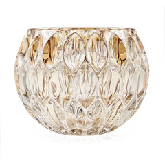 5.9" SHINY LIGHT AMBER OVAL CUTOUT TEXT GLASS, 4 Pack