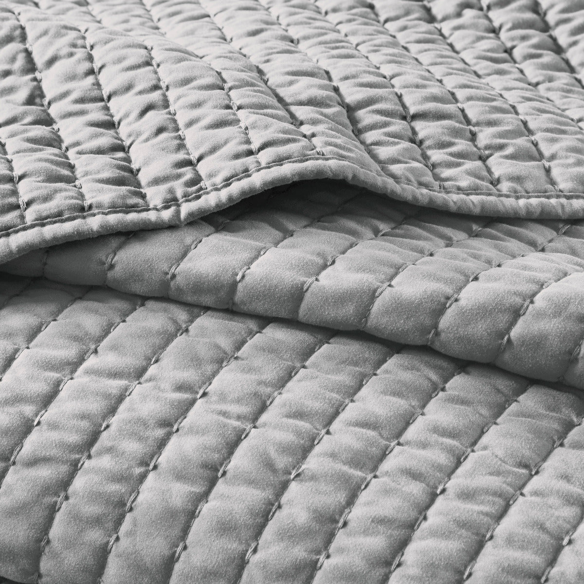 3 Piece Quilt Set Grey Full/Queen