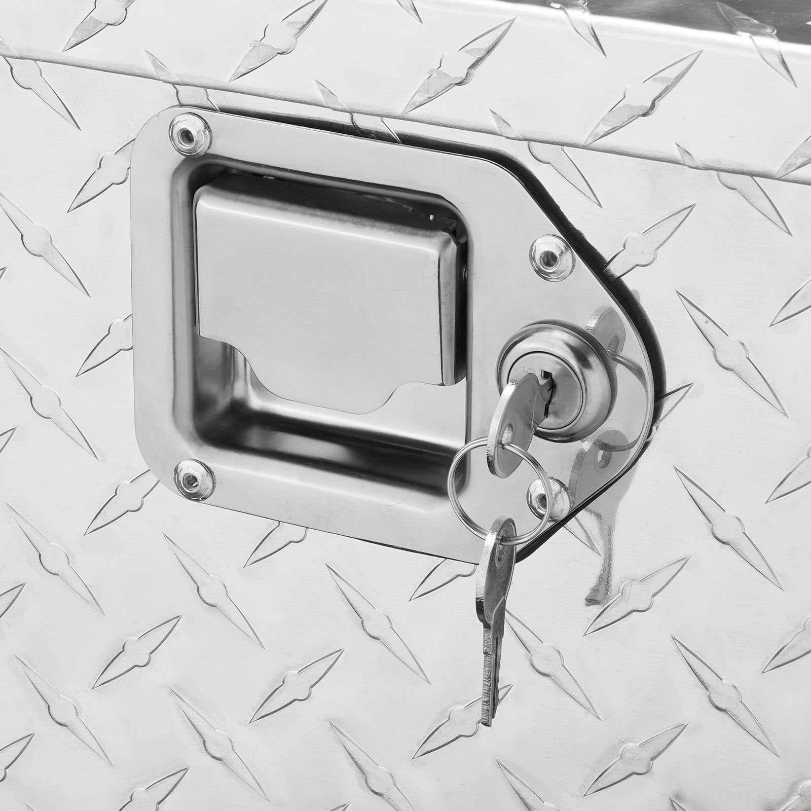Heavy Duty Aluminum Truck Bed Tool Box, Diamond Plate Tool Box with Side Handle and Lock Keys, Storage Tool Box Chest Box Organizer for Pickup, Truck Bed, RV, Trailer, 30"x13"x9.6", Silver