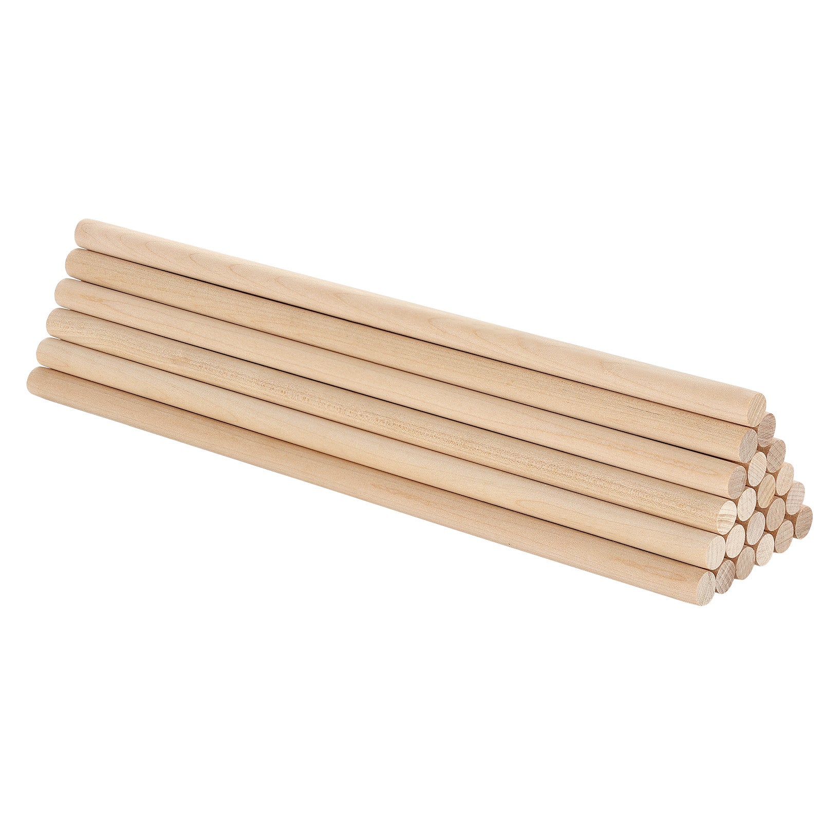 25Pcs Wooden Dowel Rods 1/2 x 12 Inch Natural Wood Sticks for Craft DIY