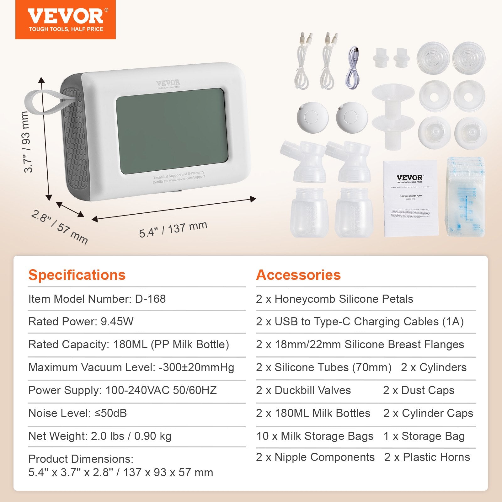Breast Pump, Single/Double Adjustable Electric Breast Pumps, 4 Modes & 9/15 Levels, Reciprocating Piston Pumps, 4000mAH Anti-Backflow Breastfeeding Pump with 300mmHg High Suction, 18/22mm Flange