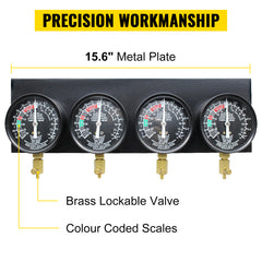 Fuel Vacuum Carburetor Synchronize Tool Kit Fuel Vacuum Carburetor Synchronizer carb sync Gauge Set with Rubber Hose
