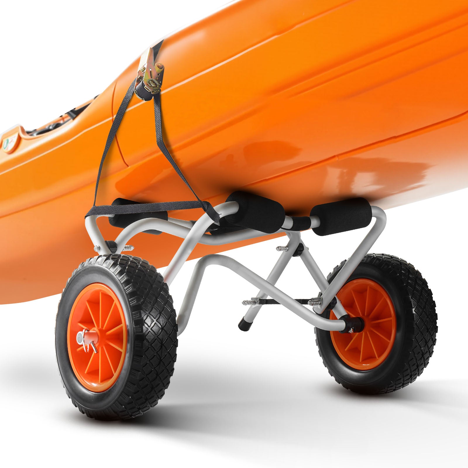 Kayak Cart 250 lbs Foldable Canoe Carrier with 10-inch Solid Rubber Tires