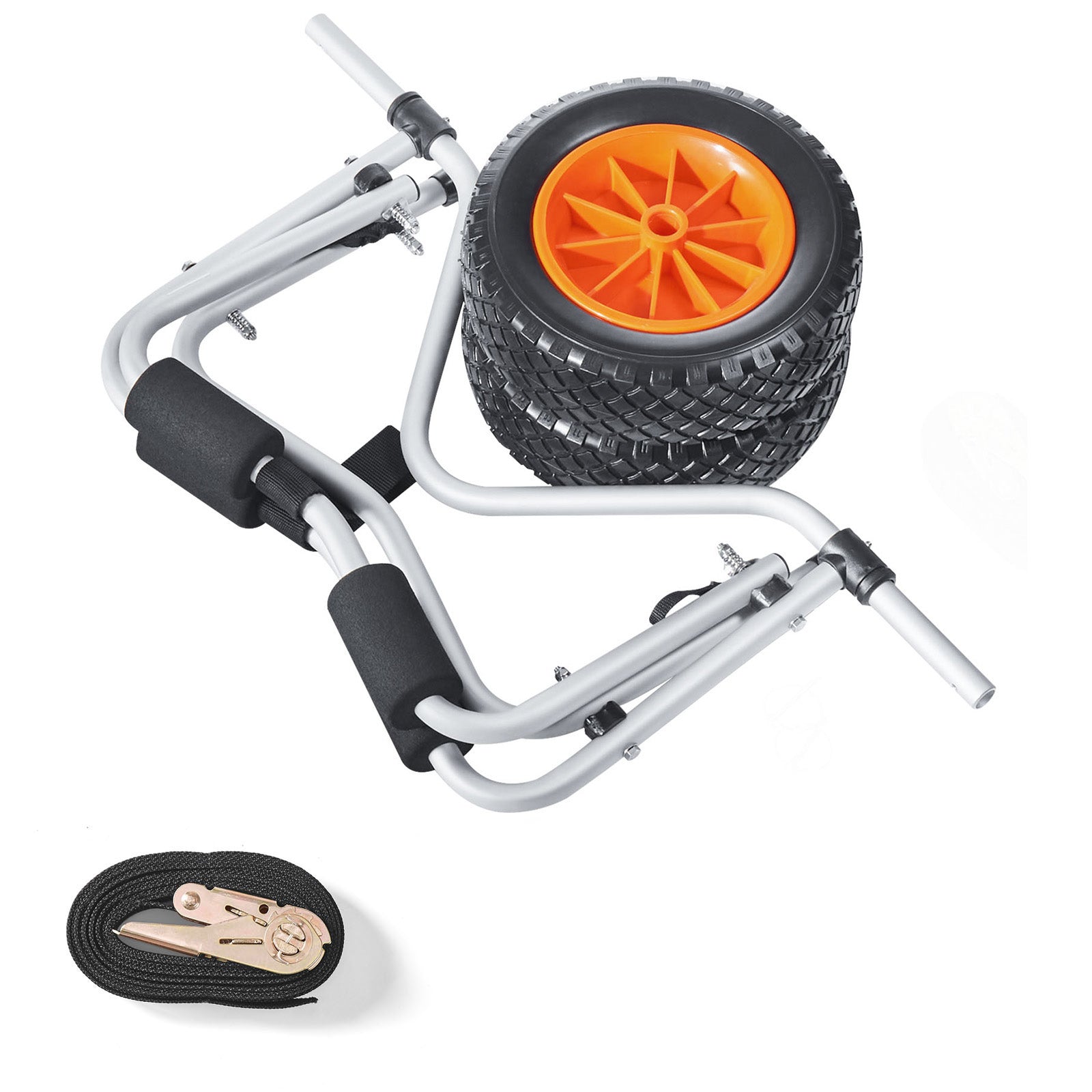 Kayak Cart 250 lbs Foldable Canoe Carrier with 10-inch Solid Rubber Tires