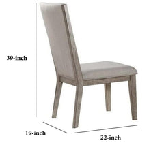 Rocky Fabric & Gray Oak Finish Side Chair (Set of 2)