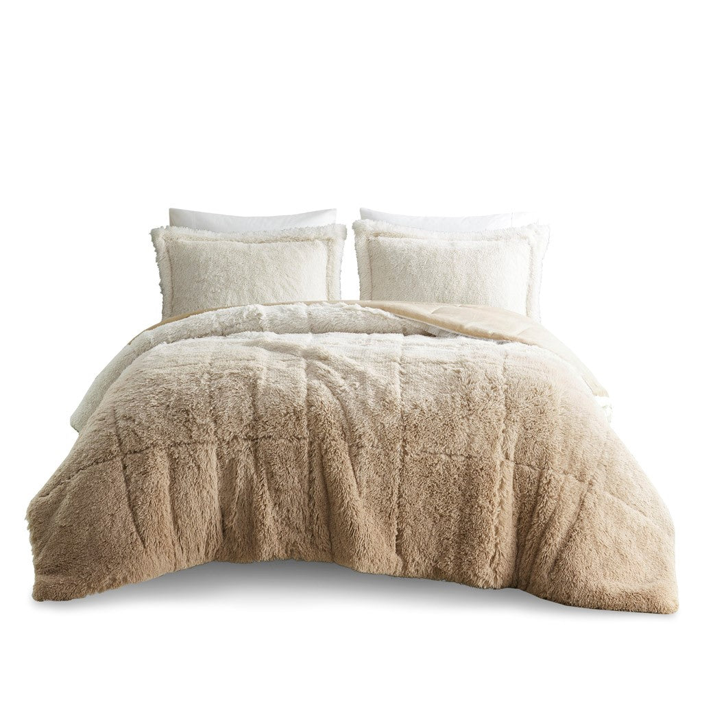 Twin/Twin XL Ombre Shaggy Long Fur Comforter Mini Set