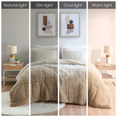 Twin/Twin XL Ombre Shaggy Long Fur Comforter Mini Set