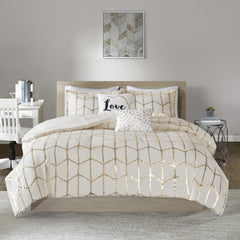 5-Piece Full/Queen 100% Polyester Brushed Microfiber Printed Comforter Set