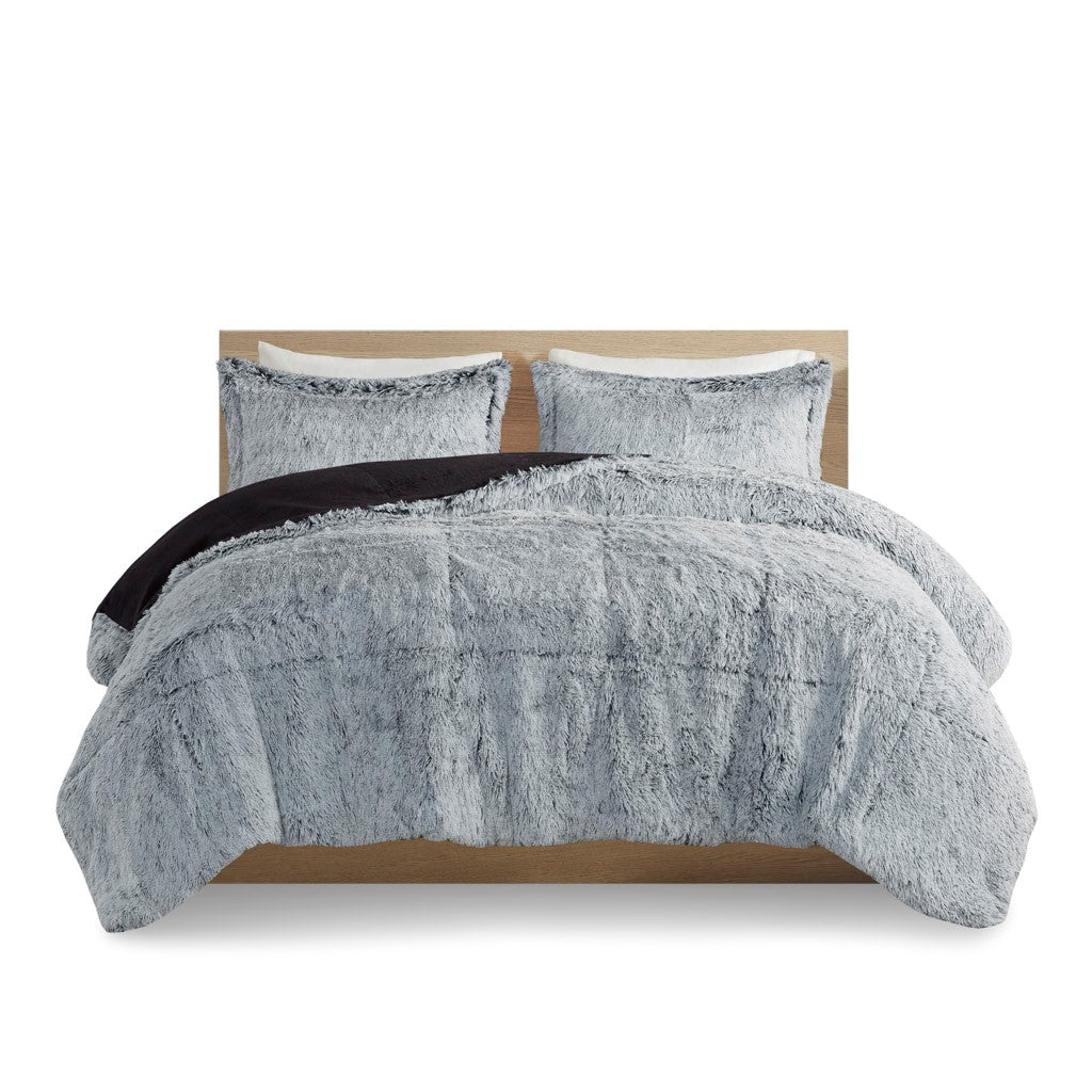 King/Cal King Shaggy Long Fur Comforter Mini Set
