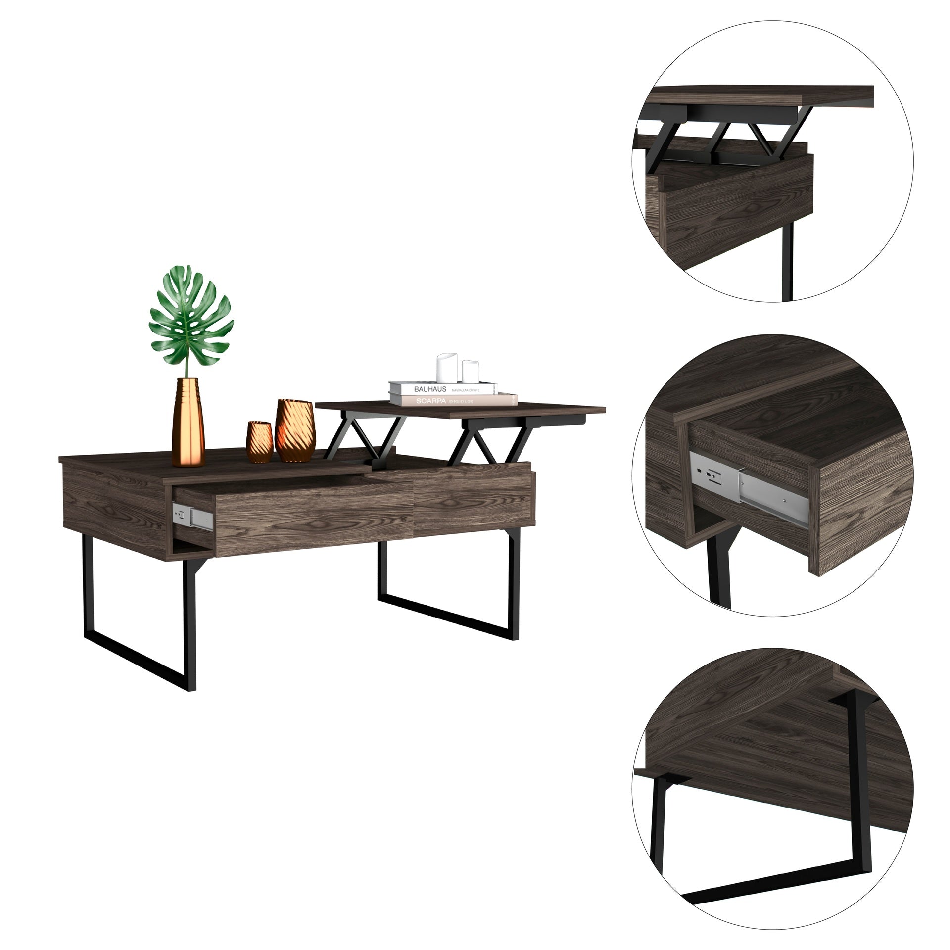 Hamburg TV Stand For TV´s up 60", Four Legs, Three Open Shelves