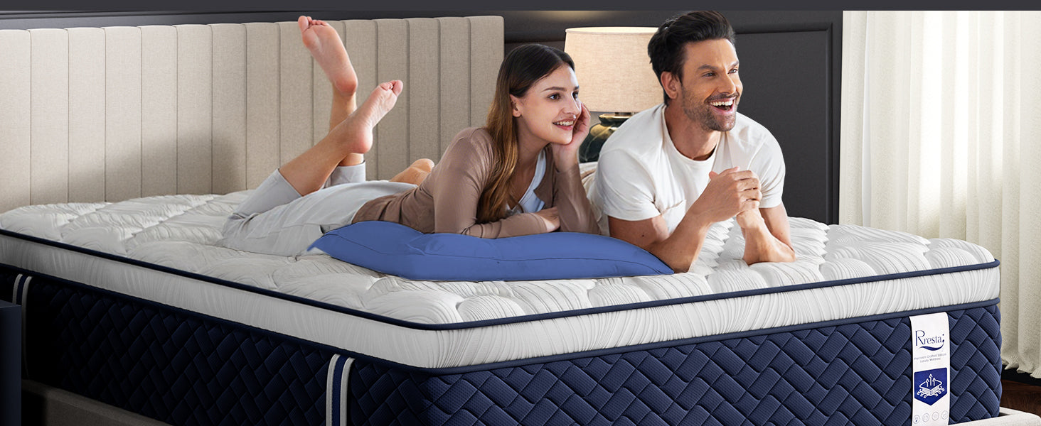 RRESTA Hotel Collection 12-Inch Full Size Medium-Firm Hybrid Mattress with 5-Zone Support for Back & Hip Relief, Fiberglass-Free, CertiPUR-US Certified
