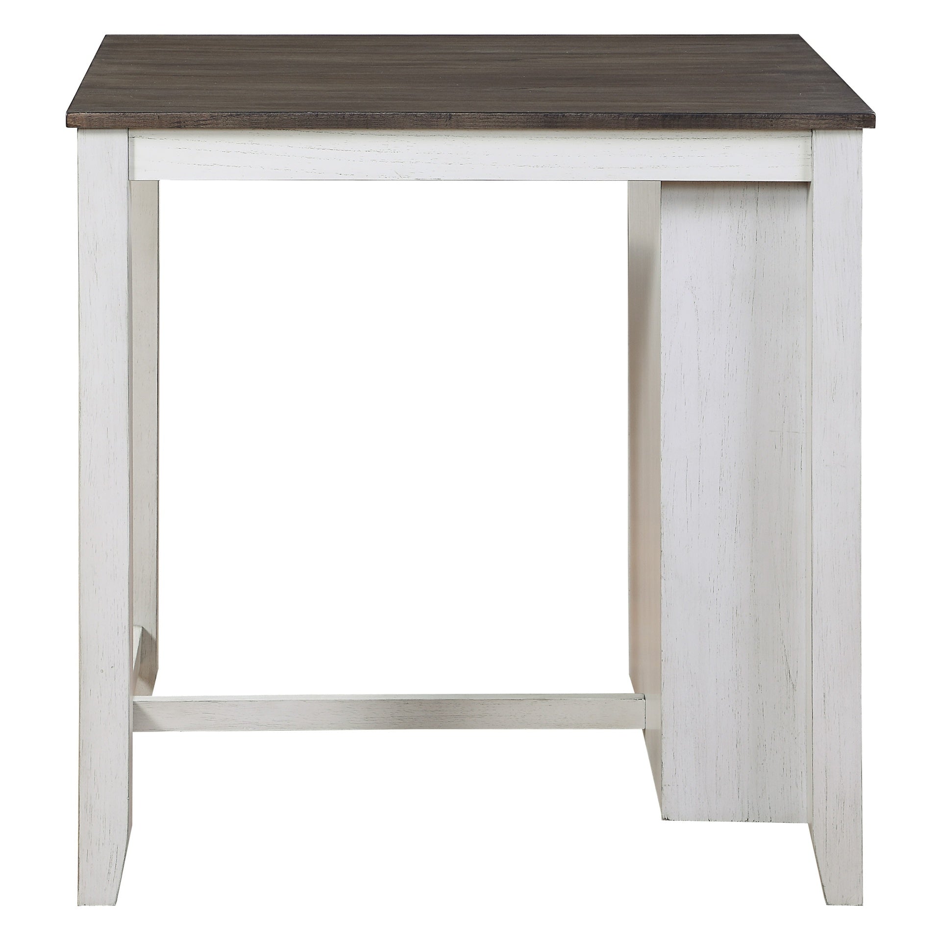 Transitional Design White and Gray Finish 3-piece Pack Counter Height Set Table w Display Shelf USB ports and 2x Counter Height Chairs Fabric Upholstered Dining Furniture