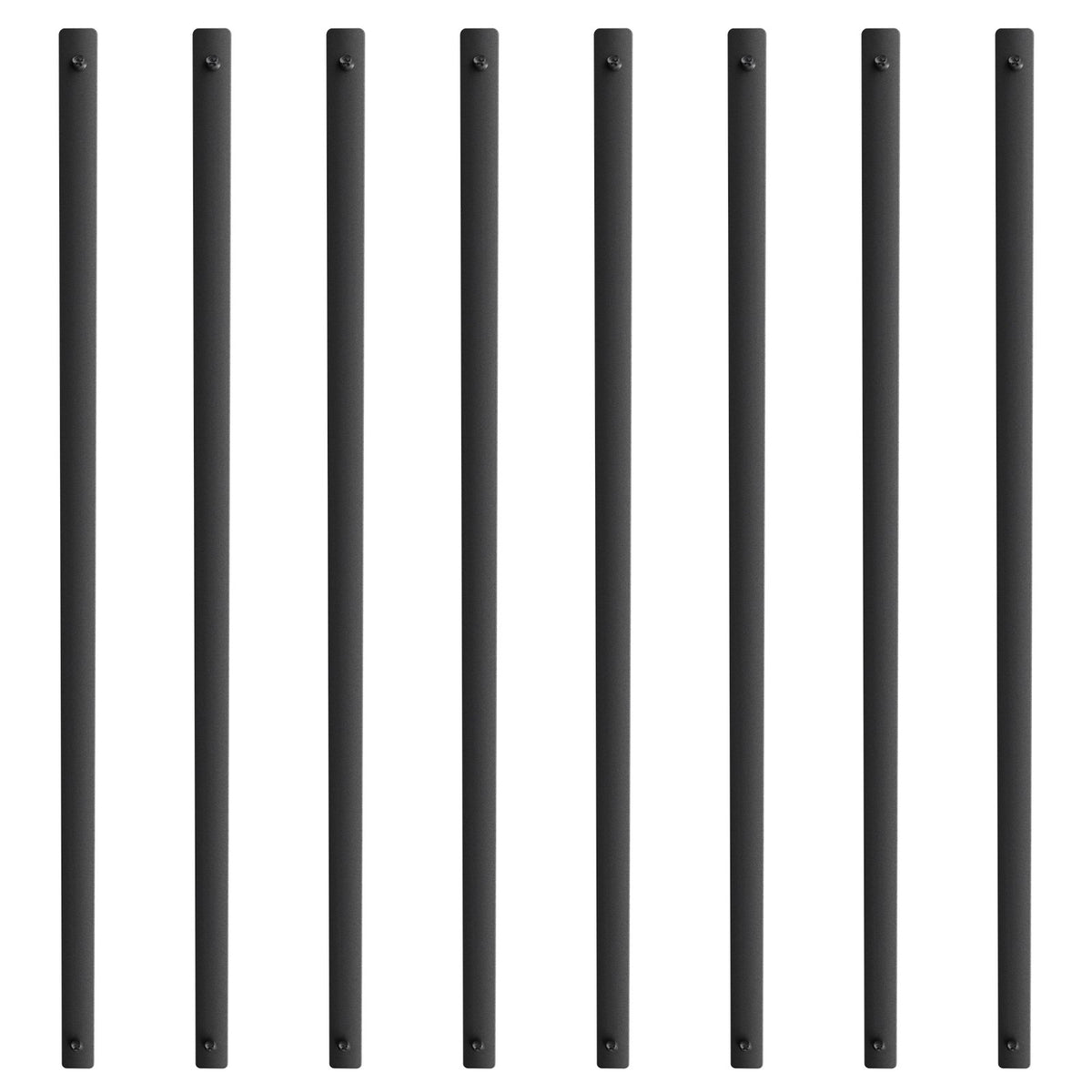 Staircase Metal Balusters, 32.28'' x 1'' Flat Aluminum Alloy Decorative Banister Spindles, 51 Pack Deck Baluster with Screws, Classic Hollow Deck Railing Satin Black Powder Coated for Porch