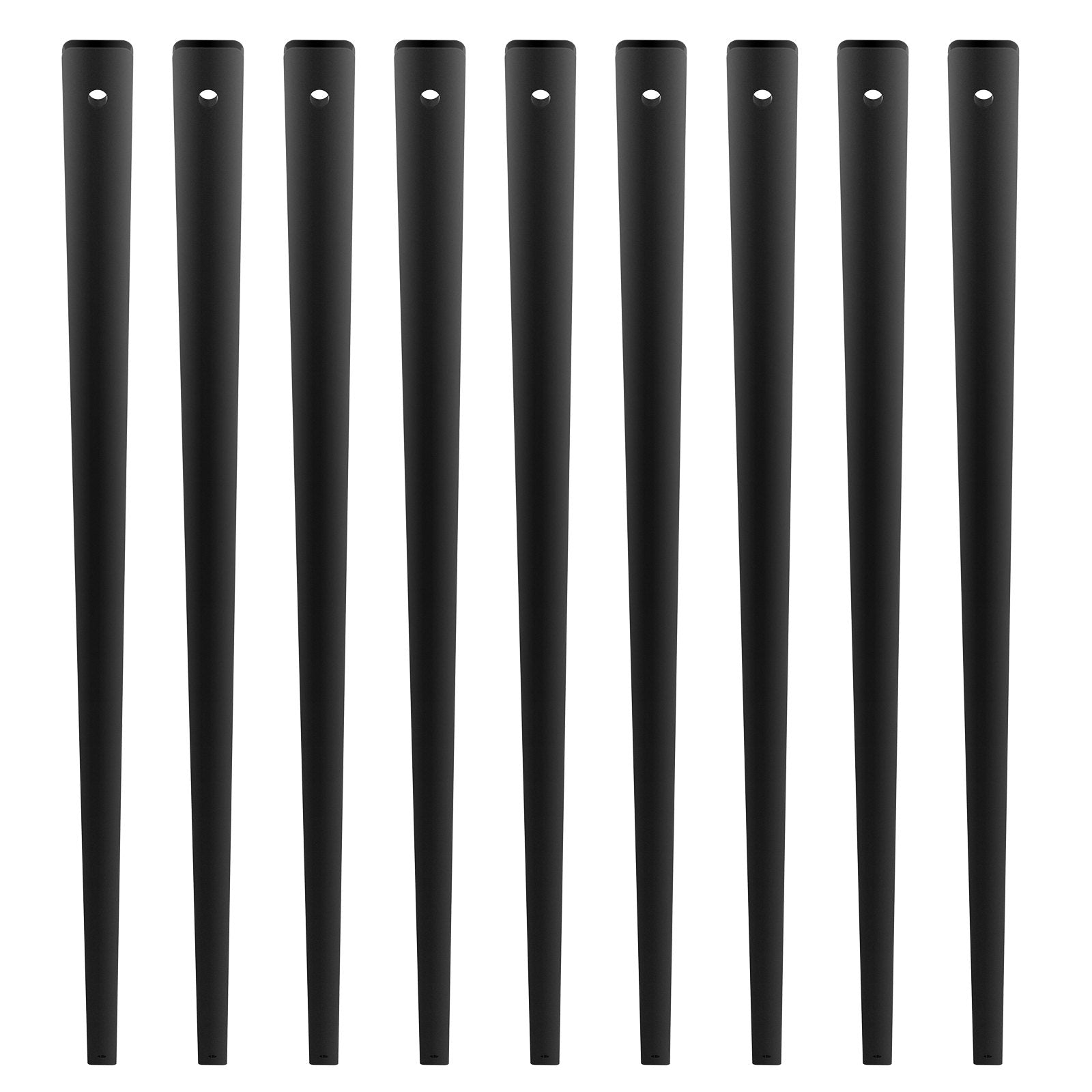 Staircase Metal Balusters, 32.28'' x 1'' Flat Aluminum Alloy Decorative Banister Spindles, 51 Pack Deck Baluster with Screws, Classic Hollow Deck Railing Satin Black Powder Coated for Porch