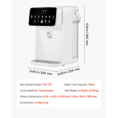 Countertop Instant Hot Water Dispenser with 7 Temps 7 Volumes 118oz Tank