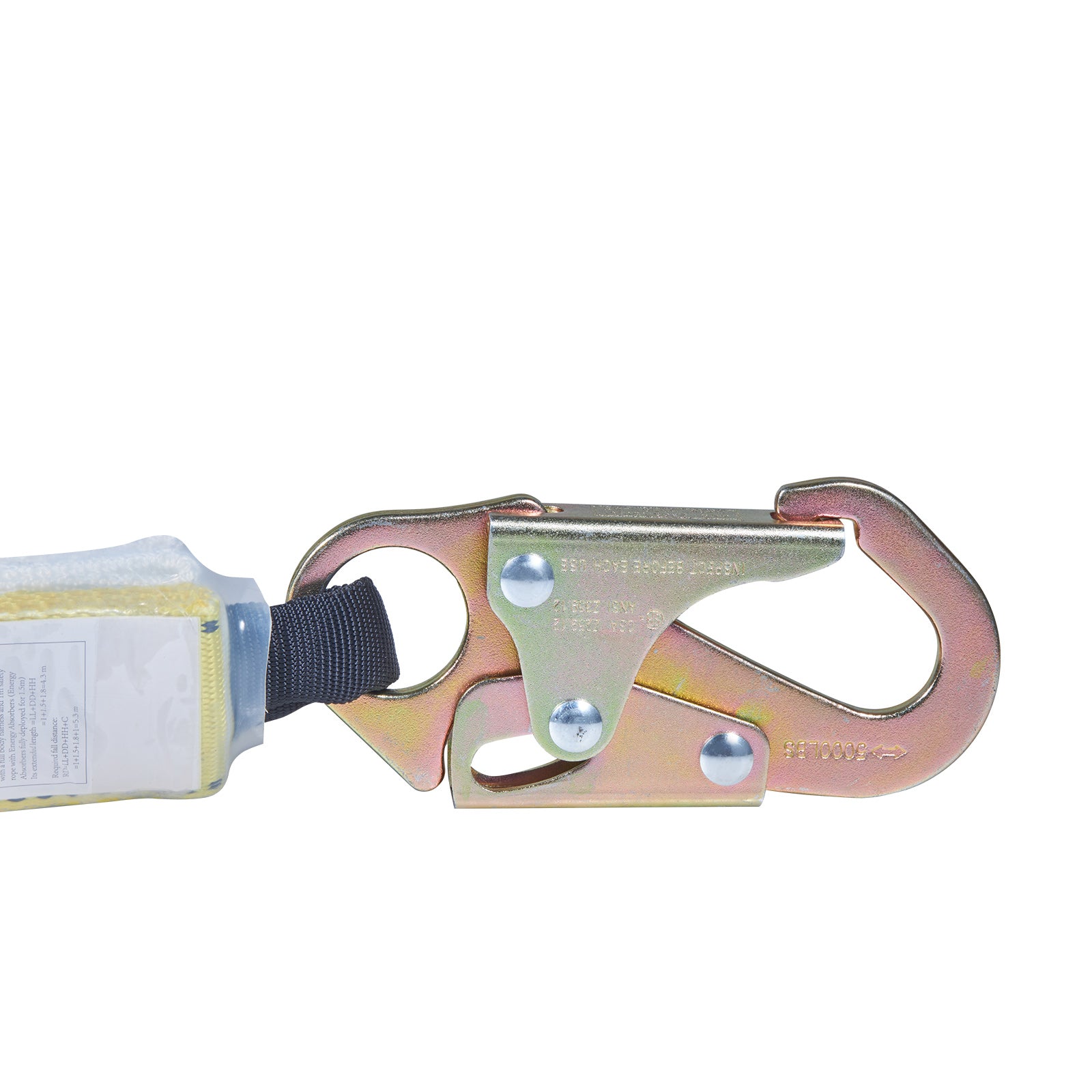 Vertical Lifeline Assembly, 0.55'' x 25' Fall Protection Rope with 30 KN Breaking Tension, Polyester Roofing Rope with Steel Snap Hooks, Rope Grab, and Shock Absorber, ANSI Compliant