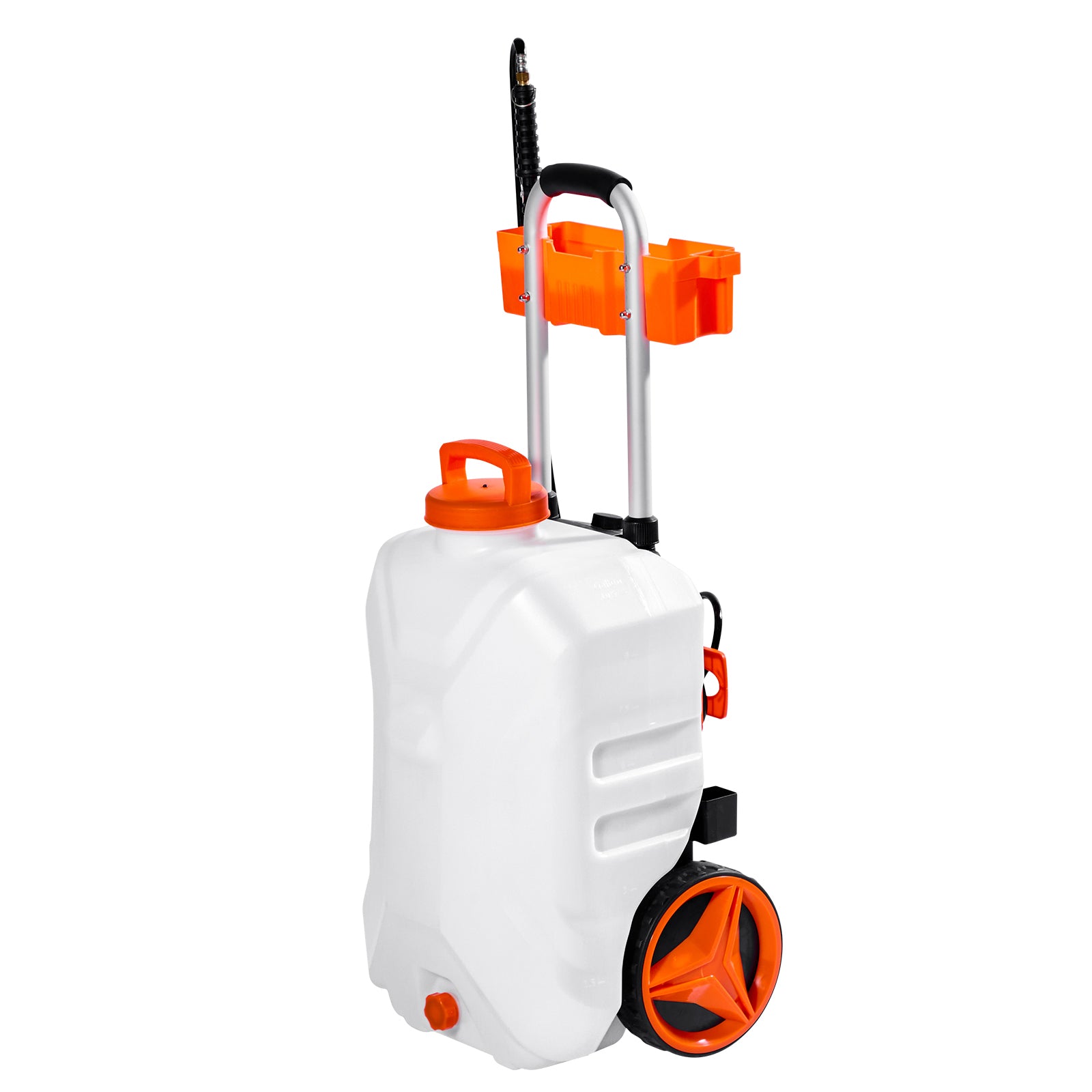 10 Gal Battery Powered Sprayer with Cart Wheeled 0-80 PSI Electric Weed Sprayer