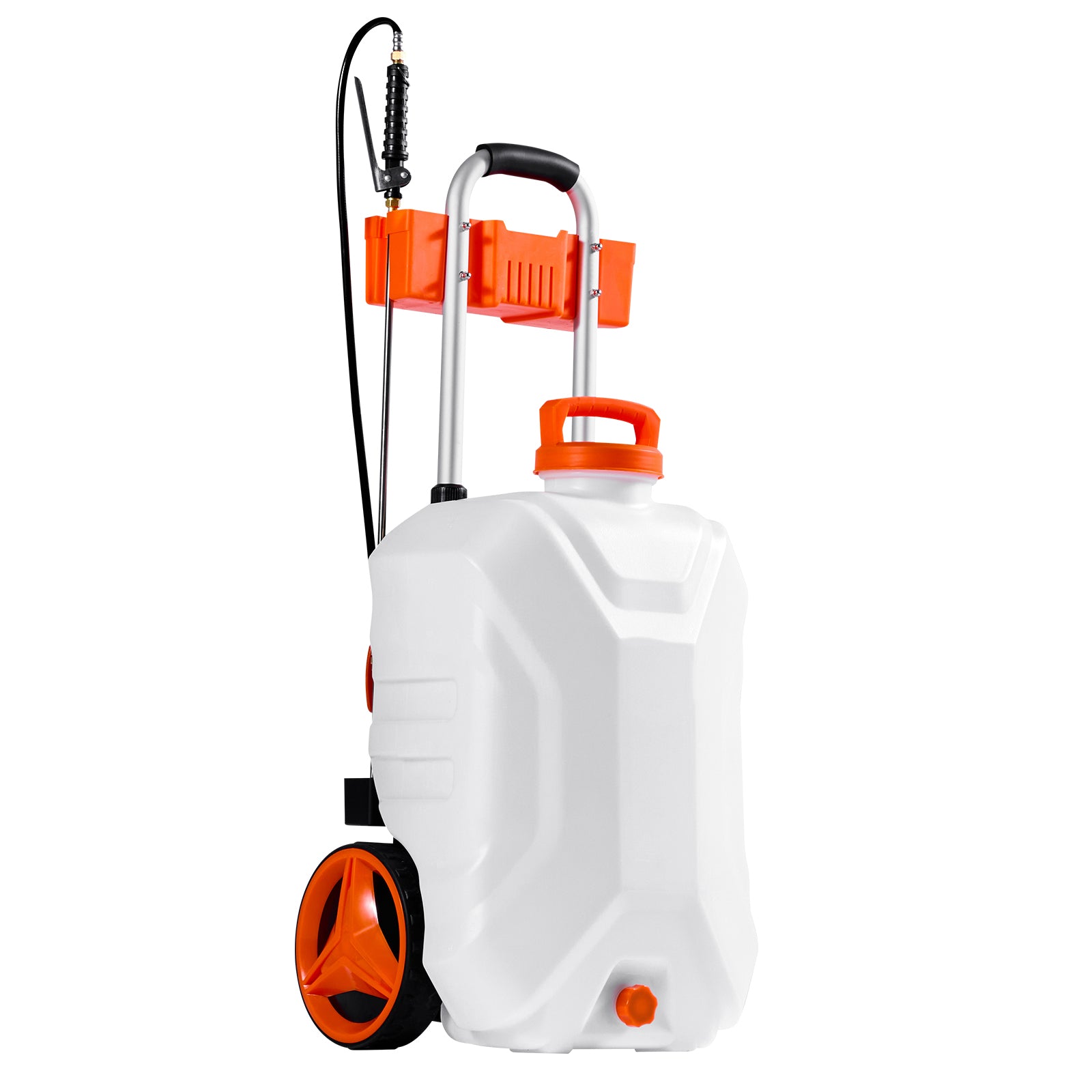 10 Gal Battery Powered Sprayer with Cart Wheeled 0-80 PSI Electric Weed Sprayer