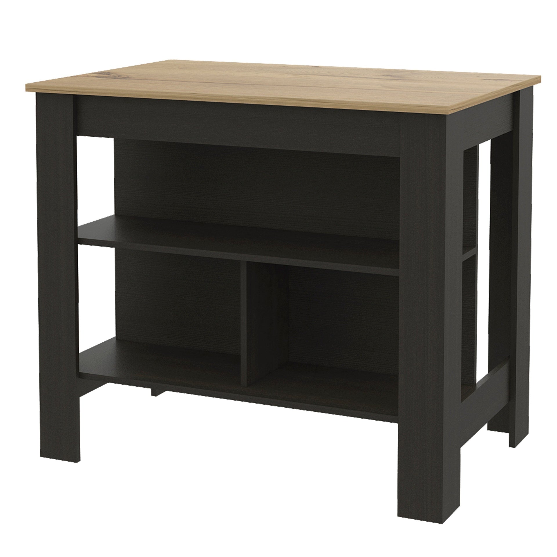 Brooklyn  Kitchen Island, Three Concealed Shelves