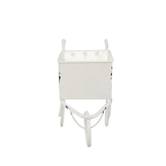 11.5x4x7" White Metal Decorative Disressed Wheelbarrow Planter, Tabletop Decor