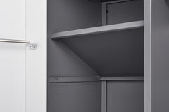 Metal Outdoor Cabinet, Made Of Stainless Steel, Large Capacity, Secure Lock For Anti-theft, Waterproof And Moisture-proof, With Shelves, Cleaning Tool Storage Cabinet, Vertical Tall Garden Cabinet.