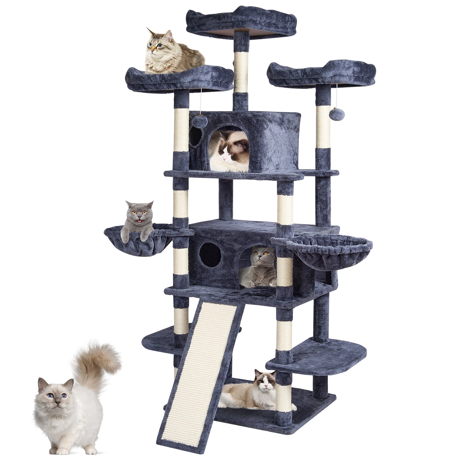 Cat Tree 68.5" Cat Tower for Indoor Cats with Cat Condos Scratching Post