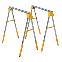2PACK Adjustable Height Sawhorse,Folding Portable Saw Horses ,Heavy Duty Steel Sawhorse for Garage, Workshop, Fully Assembled