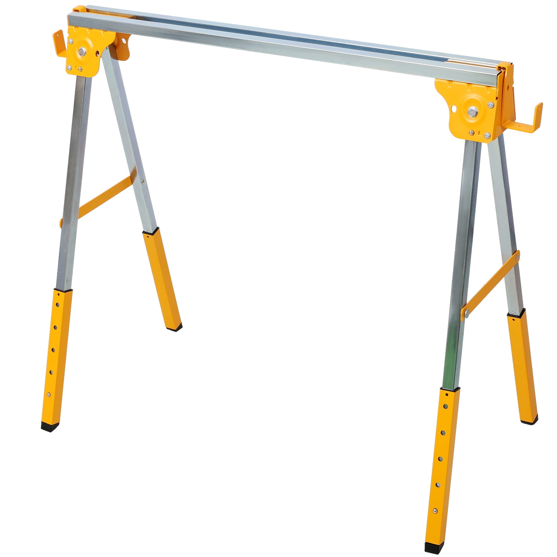 2PACK Adjustable Height Sawhorse,Folding Portable Saw Horses ,Heavy Duty Steel Sawhorse for Garage, Workshop, Fully Assembled