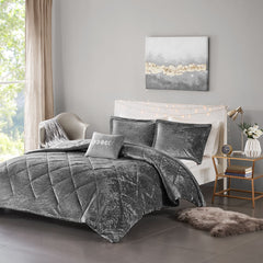 Twin/Twin XL Velvet Comforter Set with Throw Pillow