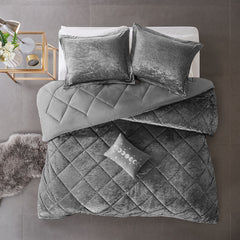 Twin/Twin XL Velvet Comforter Set with Throw Pillow