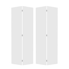 18Double Modern flat panel 76 in. x 96 in. Solid Core White Finished Vinyl bi-fold door With Hardware kit