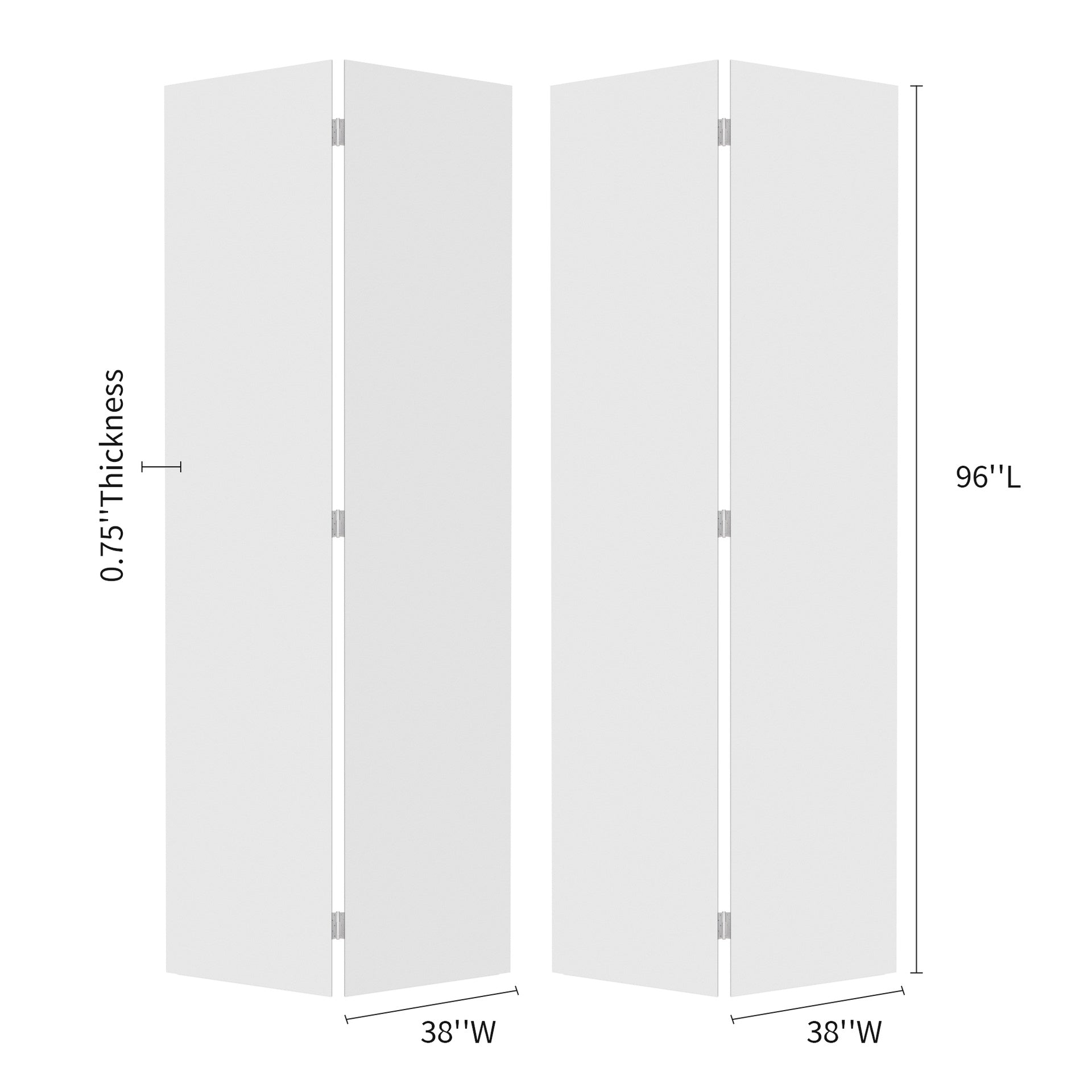 18Double Modern flat panel 76 in. x 96 in. Solid Core White Finished Vinyl bi-fold door With Hardware kit