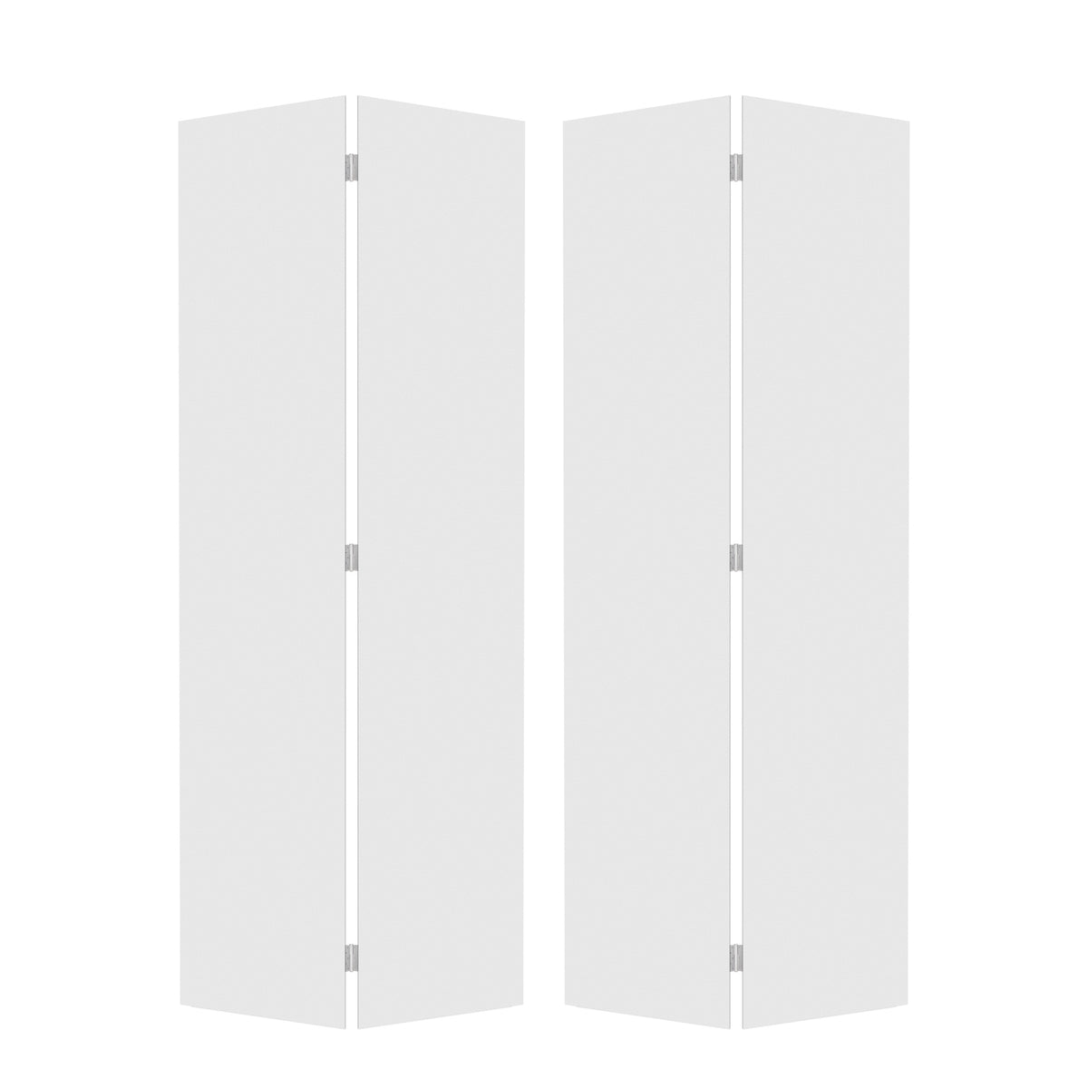 18Double Modern flat panel 60 in. x 84 in. Solid Core White Finished Vinyl bi-fold door With Hardware kit