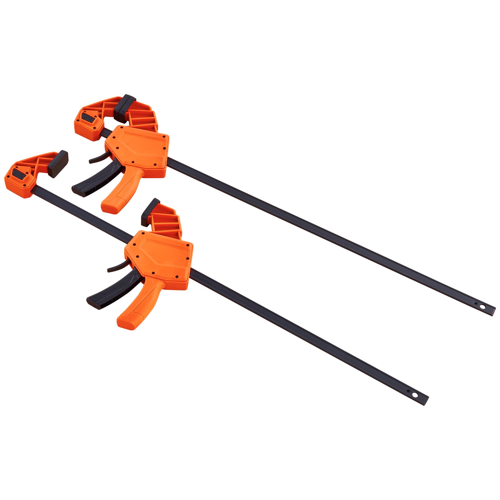 Bar Clamps for Woodworking, 2-Pack 24" One-Handed Clamp/Spreader, Quick-Change F Clamp with 300 lbs Load Limit, High-strength Plastic and Carbon Steel, Wood Clamps for Woodworking Metal Working
