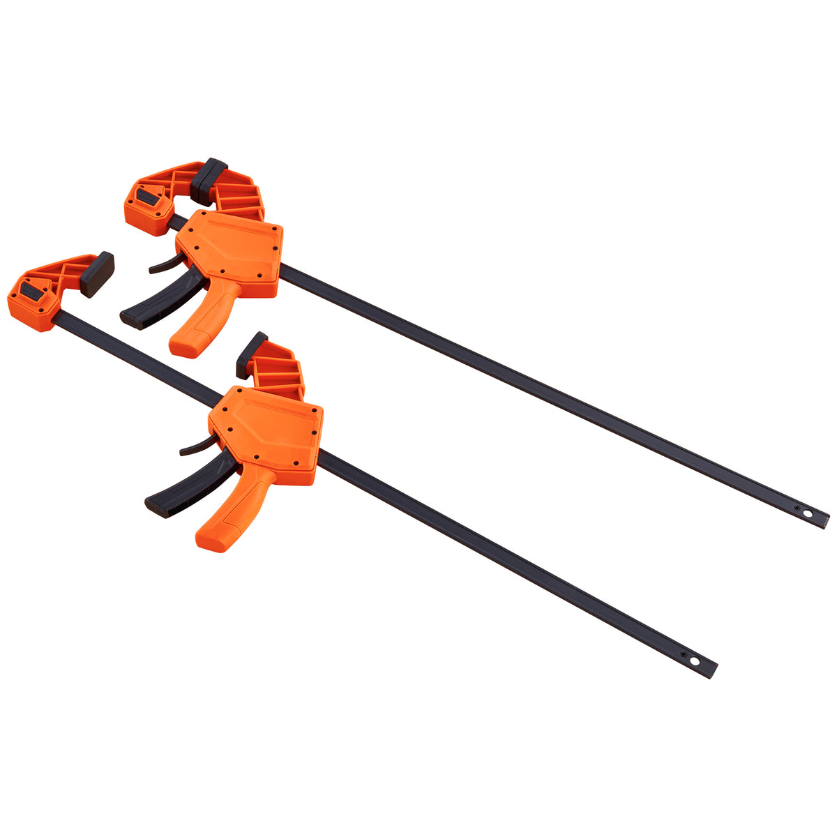 Bar Clamps for Woodworking, 2-Pack 24" One-Handed Clamp/Spreader, Quick-Change F Clamp with 300 lbs Load Limit, High-strength Plastic and Carbon Steel, Wood Clamps for Woodworking Metal Working