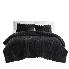 Ultrasoft Faux Fur Ribbed Comforter Set Full/Queen