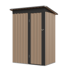 4.27FT x2.42FT Metal Garden Shed 5 X 3 FT Pent Roof with Hinge Door