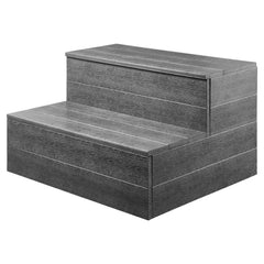 Hot Tub Steps, 2-Step Spa Outdoor Stairs, Heavy Duty 25 inch Wide HIPS Above-Ground/Inflatable Pool Ladder with 600 lbs Weight Capacity, Multi-Use for Porch, Patio, Deck, Campers, Graphite Gray
