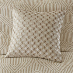 9-Piece King Abstract Comforter Set, Tan+Ivory