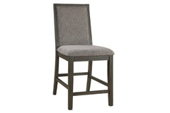 Modern Grey Dining Chairs Kitchen Set of 2pc High Chairs Upholstered Fabric Foam Cushion Dining Room