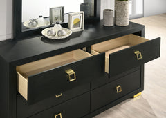 Gorgeous Black 1pc Nightstand Square Pull Handle Metal Legs Bedside Table Bedroom Furniture