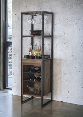 Narik Weathered Oak Finish Wine Rack