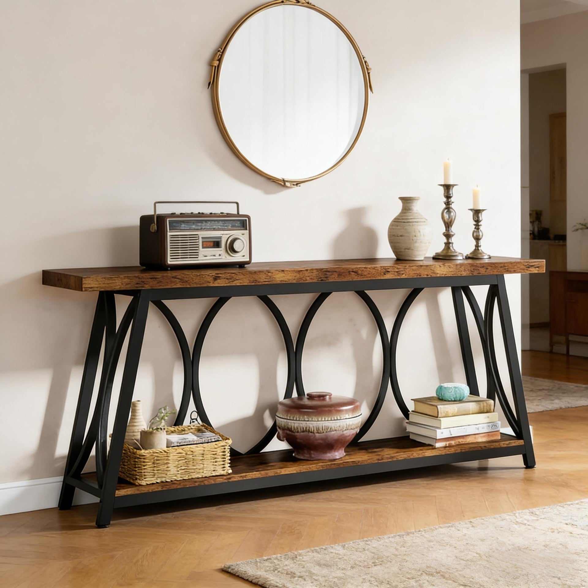 Hall Table,Vintage Console Table,Sturdy Sofa Table