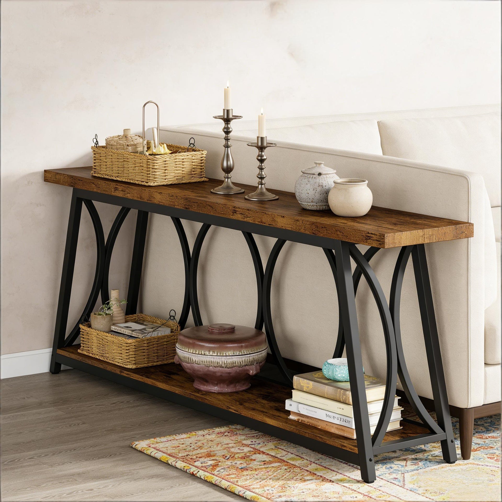 Hall Table,Vintage Console Table,Sturdy Sofa Table